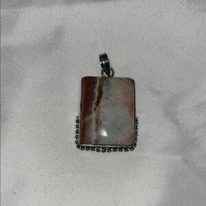 Elegant Brown and Gray Jasper Pendant